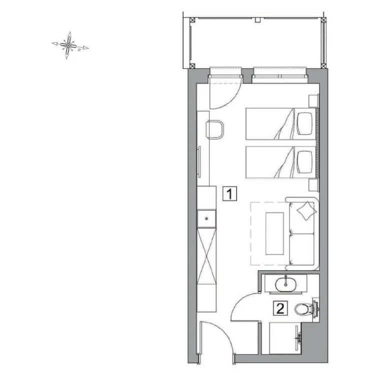 Rzut apartamentu JH.A109 - 26,14 m²