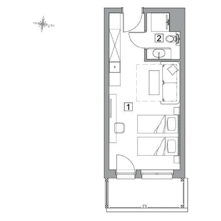 Rzut apartamentu JH.B83 - 26,14 m²